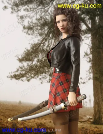 10个科幻女性角色立剑姿势3D模型合集的图片1