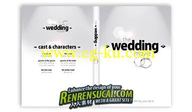 《现代婚礼主题PSD包装模板Vol.1》Precomposed Zip Kit 01 The Wedding Movie的图片1