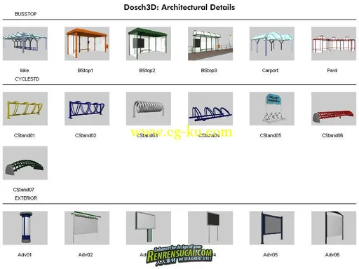 《3D城市交通路牌模型贴图合辑》DOSCH Design 3d Architectural Details的图片1