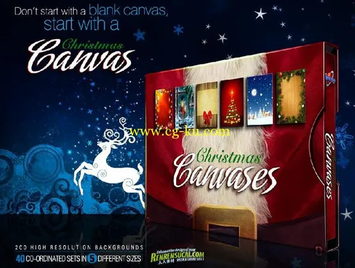 《DJ圣诞背景画布合辑1》Digital Juice Christmas Canvases的图片1