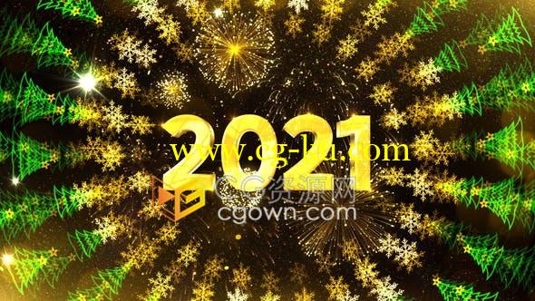 2021年新年倒计时1分钟倒数用于除夕节目庆祝活动颁奖典礼-AE模板的图片1