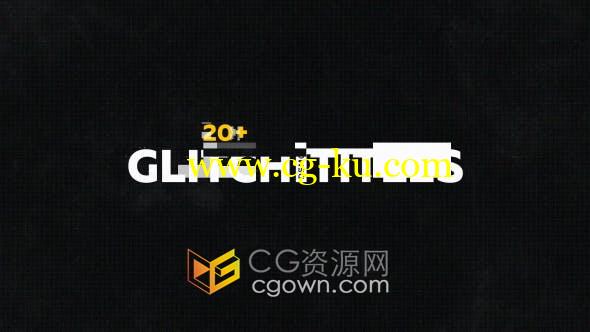 20+ Glitch Titles制作故障失真文字标题动画视频字幕-AE模板的图片1