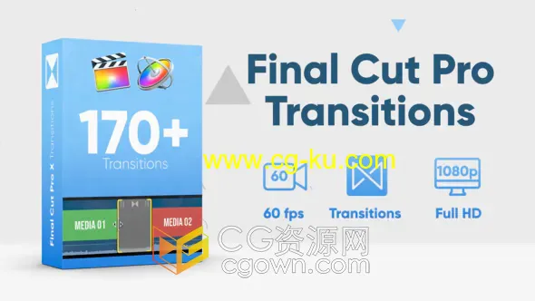 170+ Transitions FCPX插件图形遮罩动画视频转场过渡预设的图片1