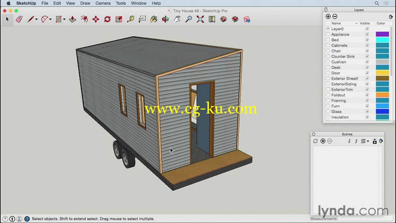 Lynda - Designing a Tiny House with SketchUp的图片1