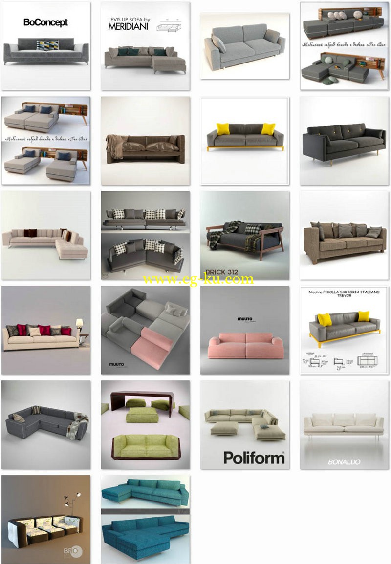 3ddd - modern sofa的图片1