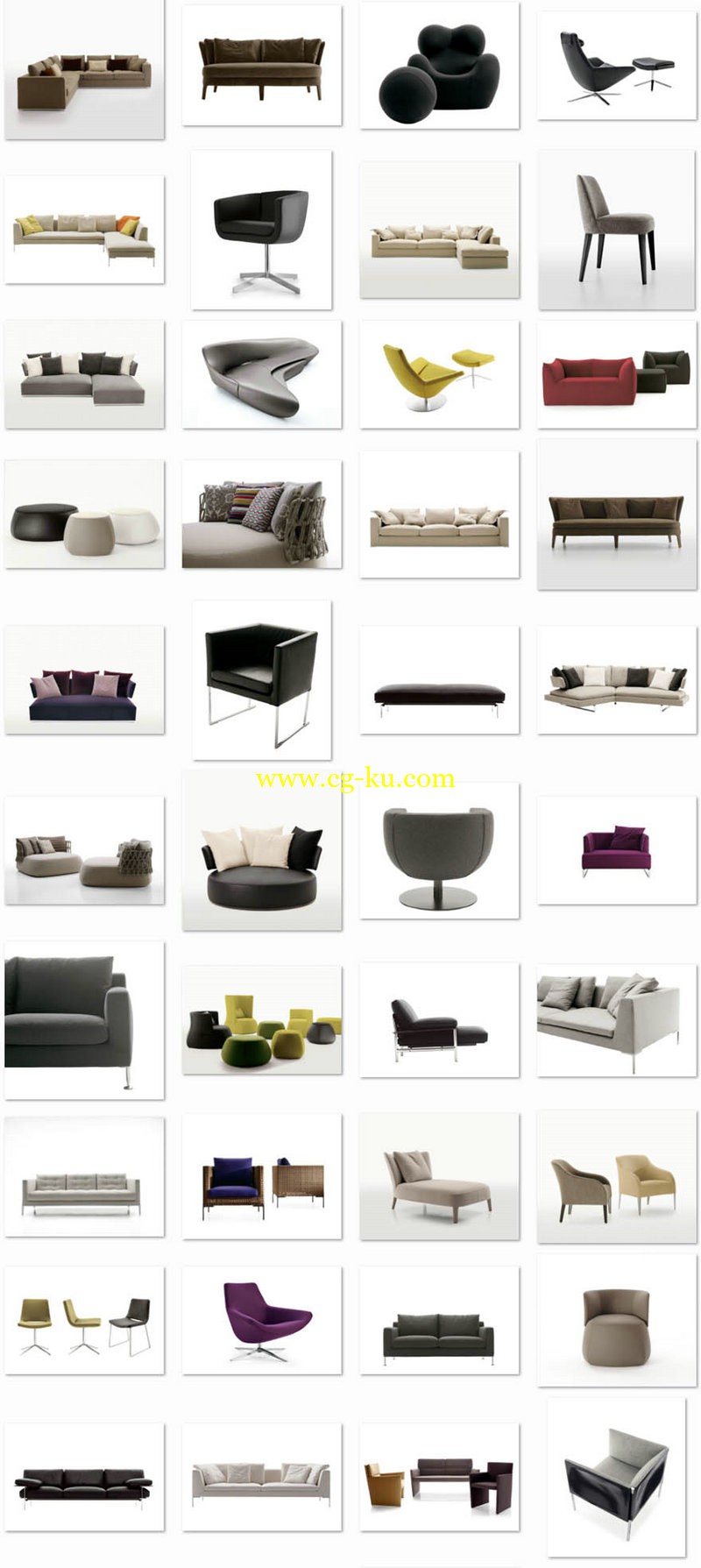 B&B Italia Furniture 3D Models for Interior Design - Sofas&Armchairs的图片2