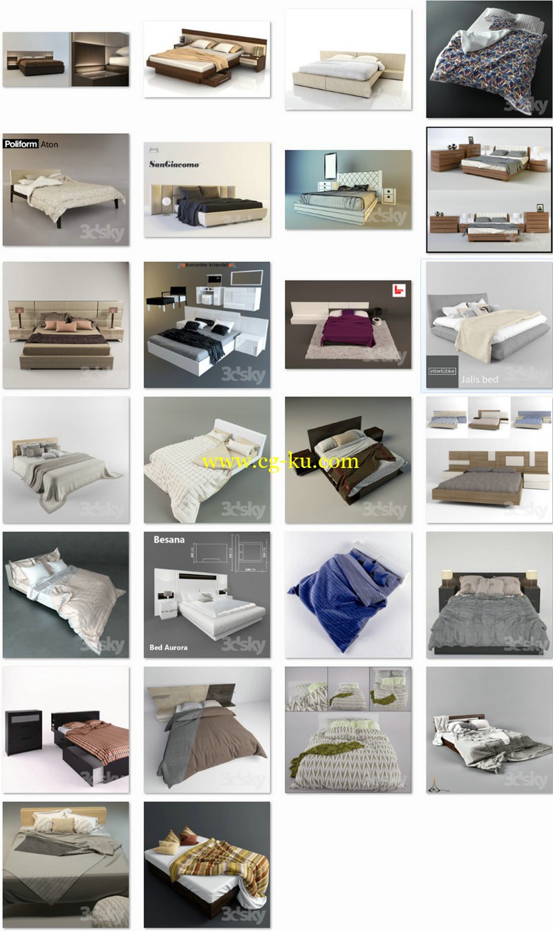 3dsky - Modern Bed的图片1