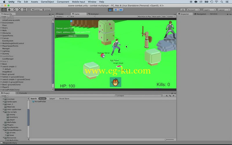 Unity 5 pro multiplayer combat using melee & ranged weapons的图片1