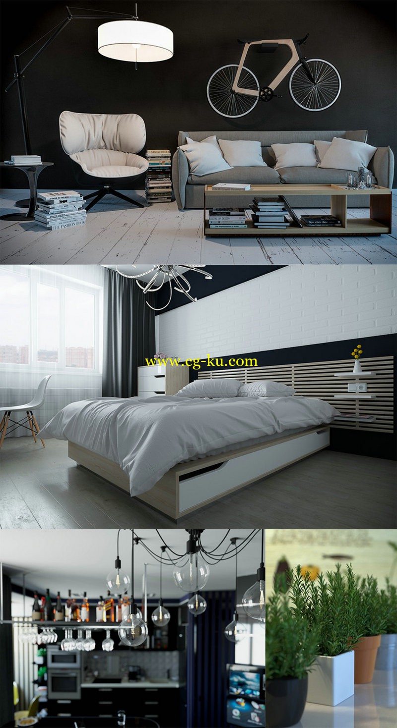 Four C4D scenes for Corona renderer的图片1