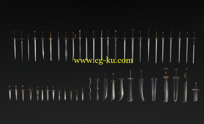 3D Models Prop Sword 50 Set Unity 3D的图片1