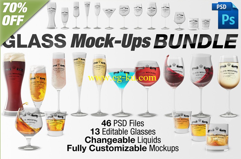 Creativemarket - Glass Mockups Bundle的图片1