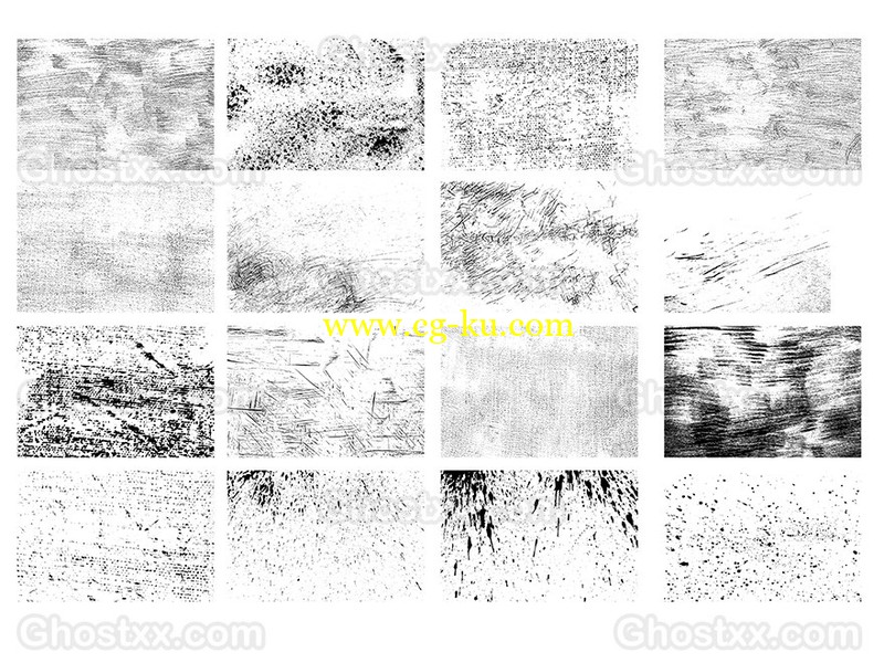 creativemarket - 16 Vector Grunge Textures的图片1