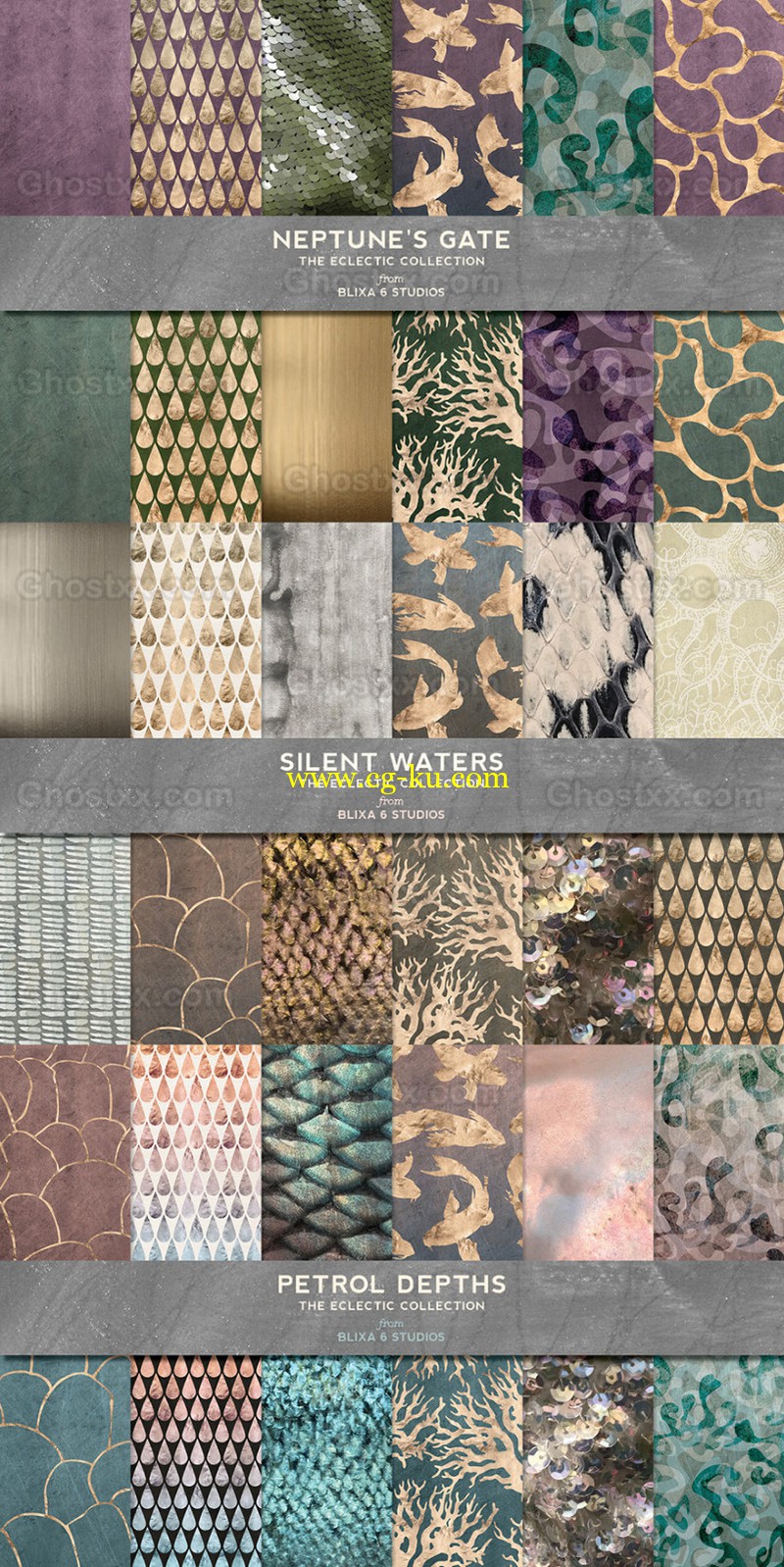 creativemarket - 36 Aquatic Rose Gold & Textures的图片1