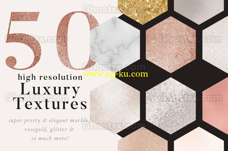 creativemarket - 50 luxury gold & marble textures的图片1