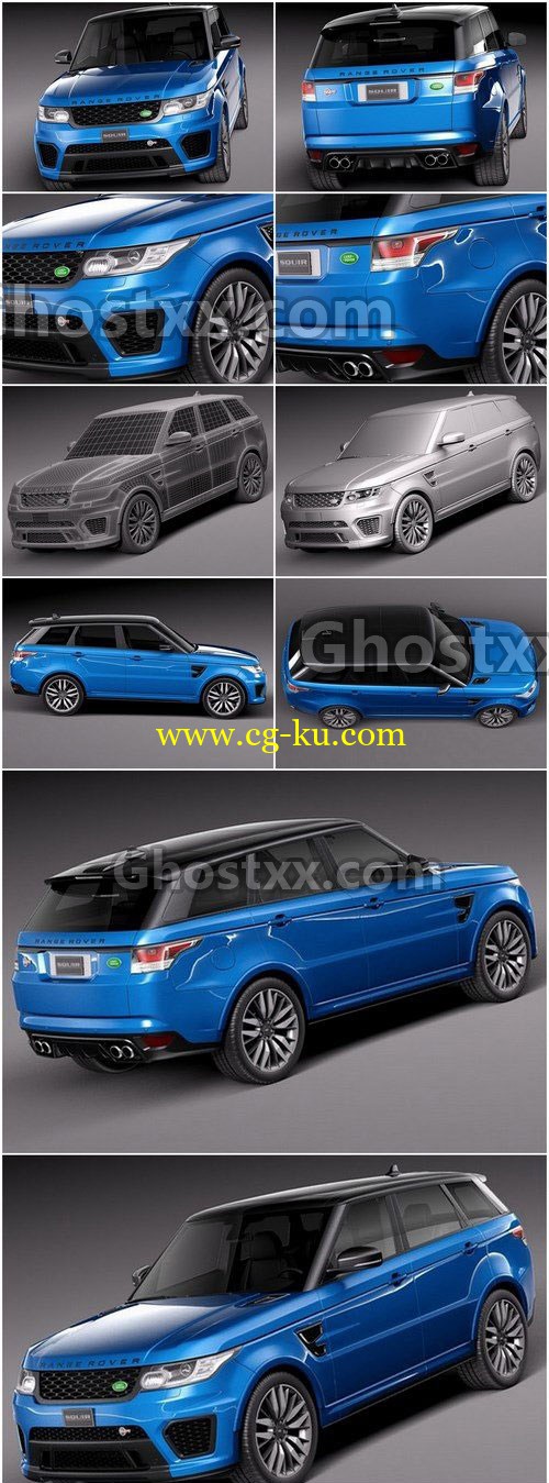 Land Rover Range Rover Sport SVR 2015 - Vray - 3D Model的图片1