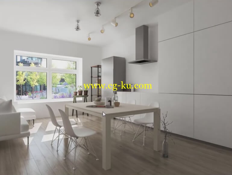 3Ds Max Living & Kitchen Design Tutorial Light 2016+ Photosop [HD]的图片1