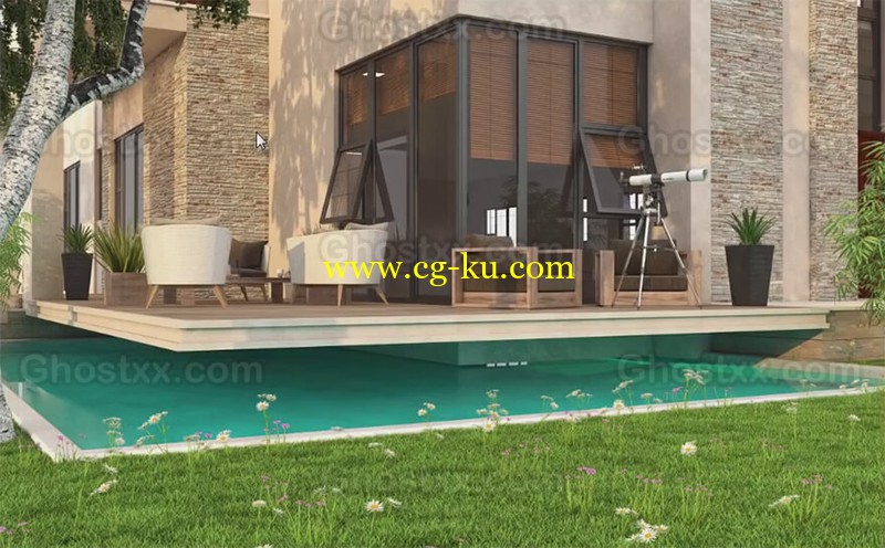 3DS MAX Sunset Exterior Lighting and Rendering Tutorial的图片1
