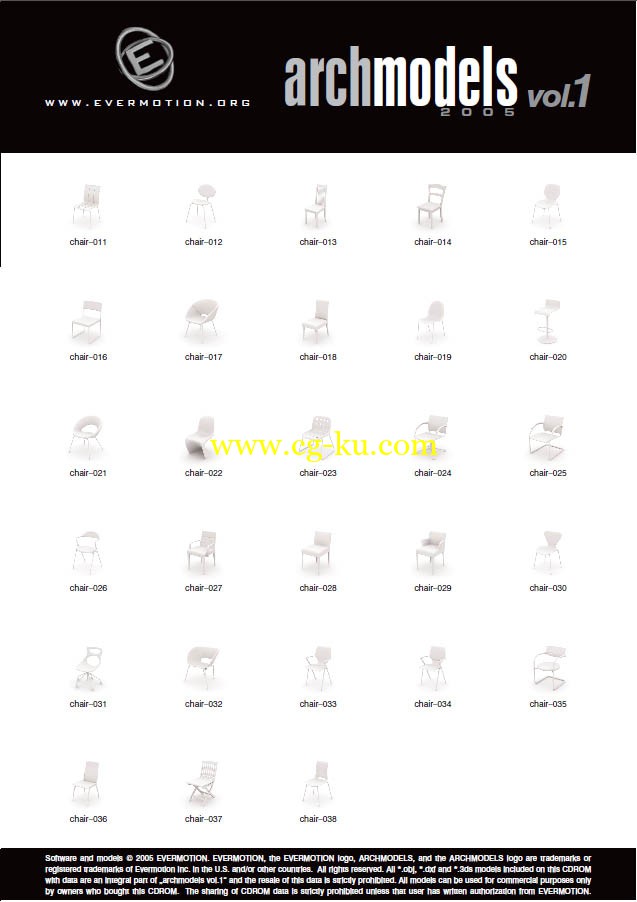 Evermotion Archmodels Vol 01 (椅子，床，沙发，桌子)的图片2