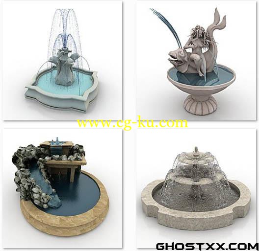 4个3D喷泉模型下载的图片1