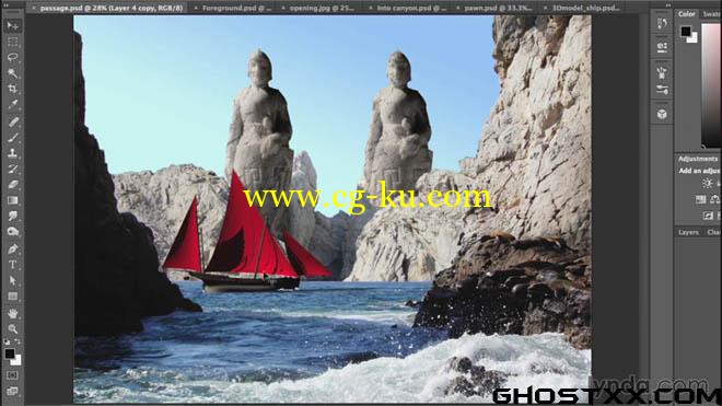 4部Lynda系列的photoshop图像合成教程的图片3