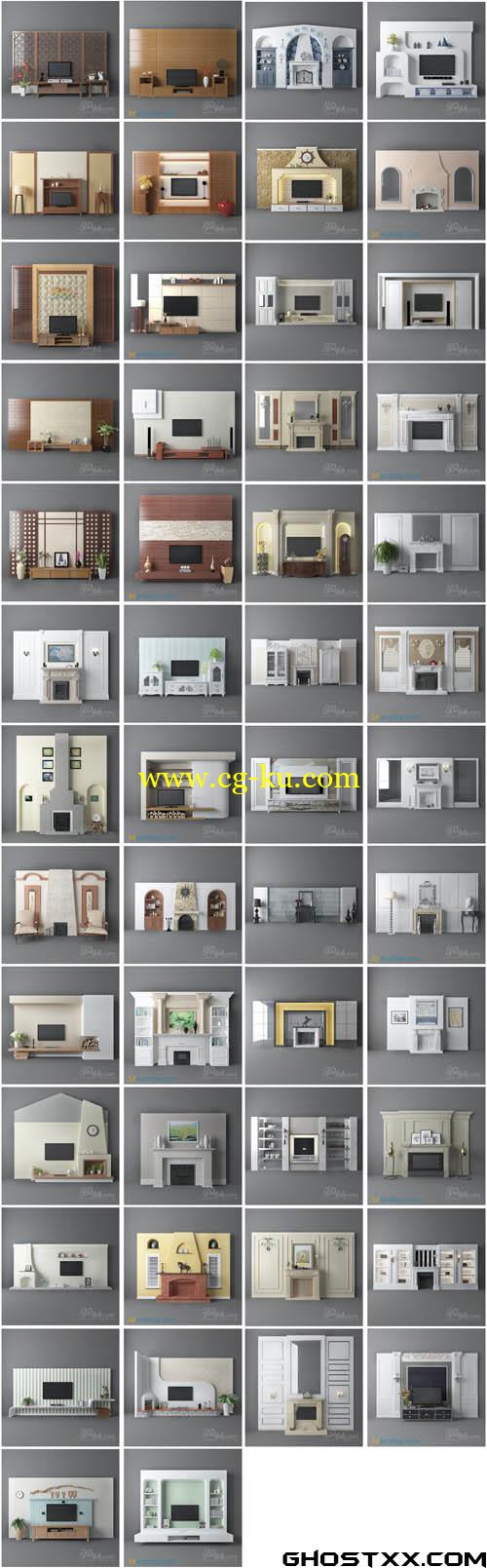 3darcshop.com - TV & Media Furniture 65-114的图片1