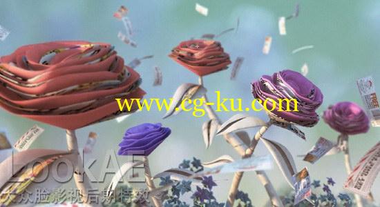 C4D/AE教程：纸张花朵动画场景材质渲染合成教程 FXPHD – AFX225 Design and Animation with Cinema 4D and After Effects的图片1