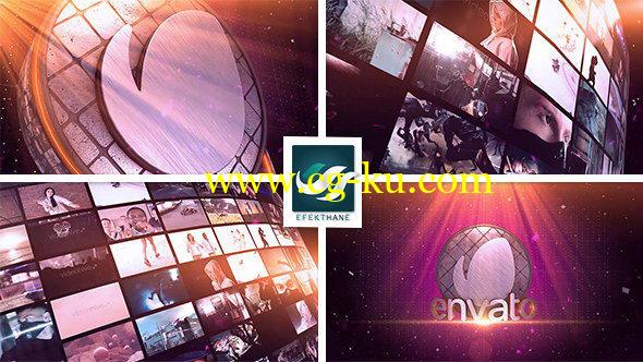 AE模板：三维多画面视频墙 LOGO 展示片头 Video Wall Logo的图片1