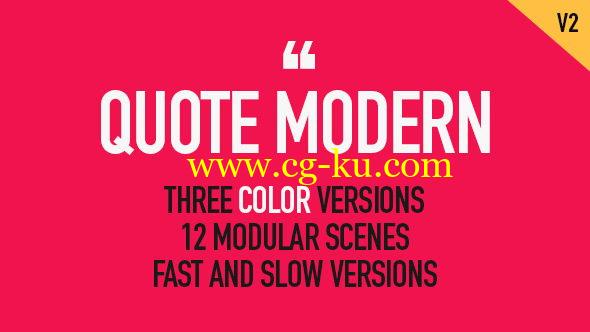 AE模板：简洁文字标题排版摄像机推拉切换展示动画 Quote Modern的图片1