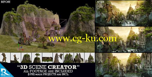 AE模板：3D图层三维空间场景创建动画展示工具包 3D Scene Creator Kit的图片1