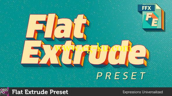 AE预设：复古卡通扁平化3D标题文字挤出效果 Flat Extrude Preset的图片1