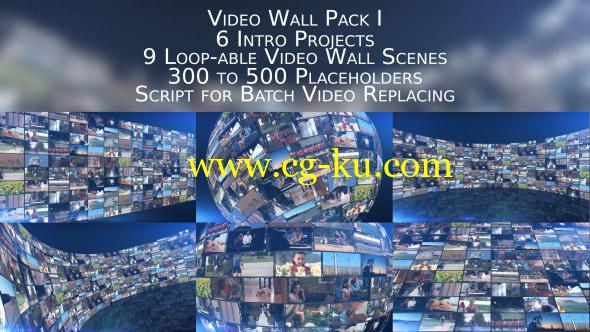 AE模板：动感多屏视频电视墙效果包装展示 Video Wall Pack I的图片1