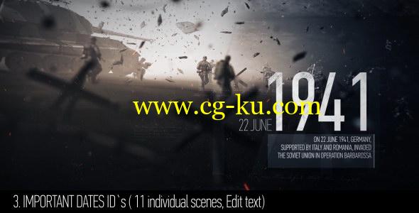AE模板：震撼史诗军事战争包装效果 World War Broadcast Package的图片1