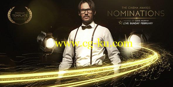AE模板：大气奢华金色线条粒子晚会活动颁奖典礼栏目包装 Cinema Awards Promo的图片1