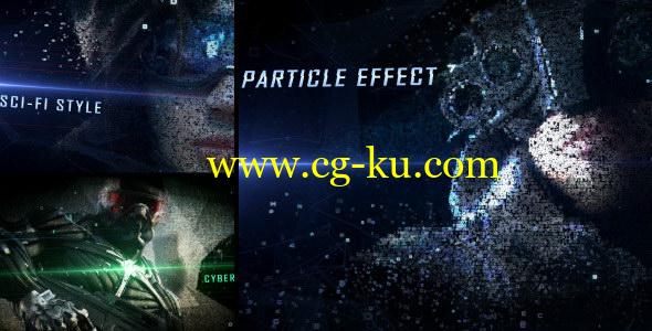 AE模板：大气震撼破碎粒子汇聚画面标题片头  Digital Form Intro的图片1