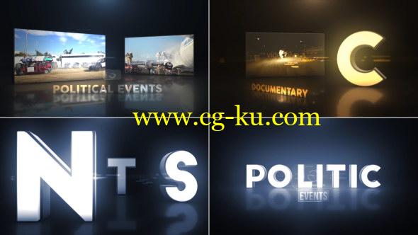 AE模板：灯光闪烁三维文字展示片头 Political Events 3的图片1
