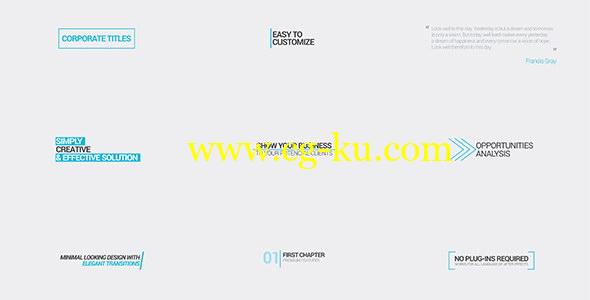 AE模板：迷你简洁公司企业商务文字标题包装动画 Minimal Corporate Titles的图片1