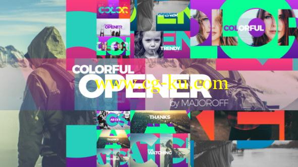 AE模板：时尚动感炫彩图文展示包装 Colorful Opener的图片1