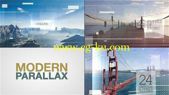 AE模板：现代科技图文切换展示片头 Modern Parallax Slideshow的图片1