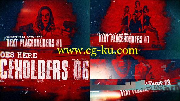AE模板：影视血渍动画展示电影预告片 Action Trailer的图片1
