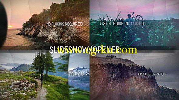 AE模板：曲面广角变形效果图文展示片头 The Layers Slideshow的图片1
