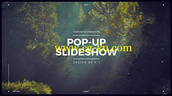 AE模板：折叠弹跳图像幻灯片展示 Pop-Up Slideshow的图片1