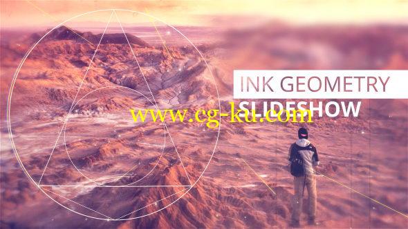 AE模板：水墨遮罩晕开切换图文展示 Ink Geometry Slideshow的图片1