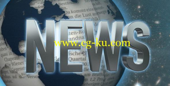 视频素材：三维地球旋转新闻片头视频素材 World News的图片1