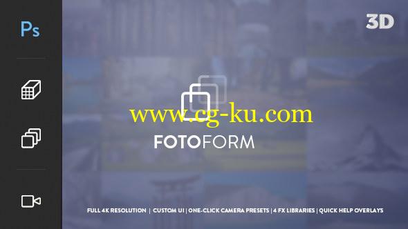 AE模板：静帧图片转三维空间摄像机动画文字粒子炫光效果 FotoForm – Procedural 4K 3D Photo Animator的图片1