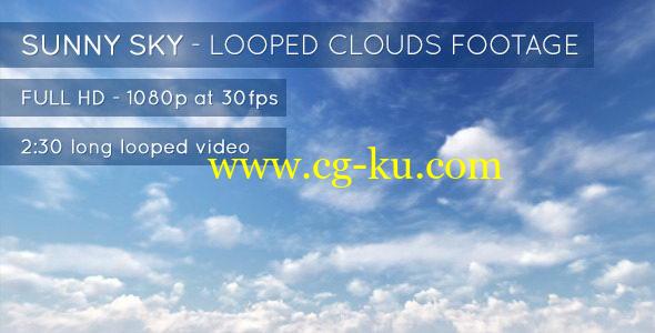视频素材：蓝天白云晴朗天空视频动画 Sunny Sky and Clouds的图片1