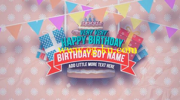 AE模板：卡通可爱儿童生日快乐活动包装效果  Happy Birthday Slideshow的图片1