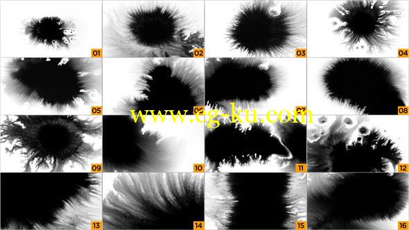 视频素材：16组中国风水墨晕开动画 Ink Pack的图片1