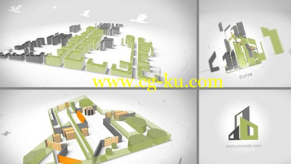 AE模板：三维工程建筑立体动画LOGO标志片头 Architect Logo Reveal的图片1