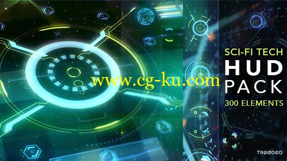 AE模板：HUD高科技UI信息界面动画元素 HUD Sci-Fi Infographic的图片1