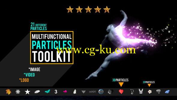 AE模板：多种自定义粒子发散特效工具包 Multifunction Particles Toolkit的图片1